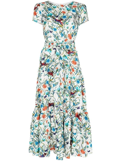 Shop Borgo De Nor Eliza Floral Print Midi Dress In Multicolor