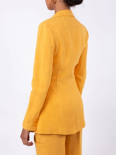 Shop Jacquemus La Veste Bergamo Blazer In Yellow