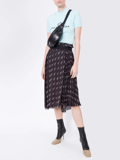 Shop Balenciaga Paris Pleated Skirt