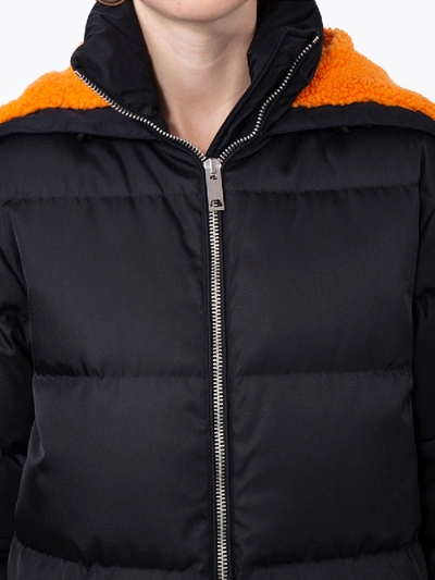 Shop Burberry Logo Puffer Jacket Black