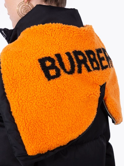 Shop Burberry Logo Puffer Jacket Black