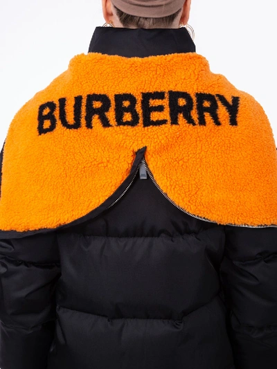 Shop Burberry Logo Puffer Jacket Black