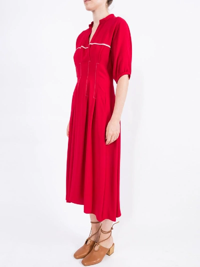 Shop Marni Red Flared Midi Dress
