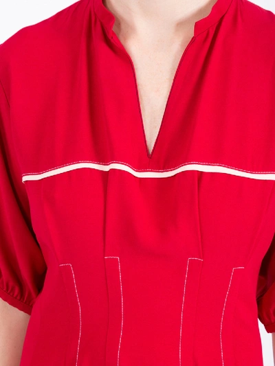 Shop Marni Red Flared Midi Dress