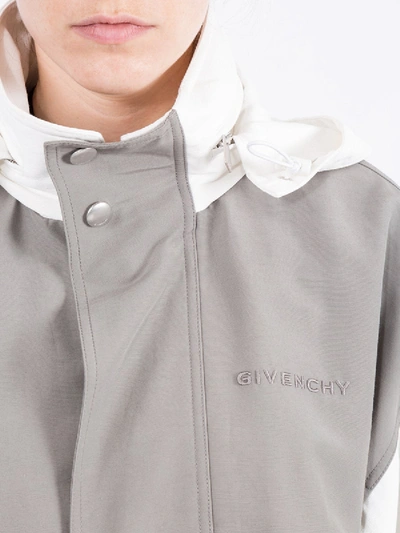 Shop Givenchy Two-tone Short Jacket In Grey