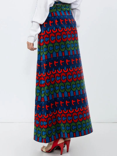 Shop Gucci Psychedelic Logo Print Skirt In Multicolor