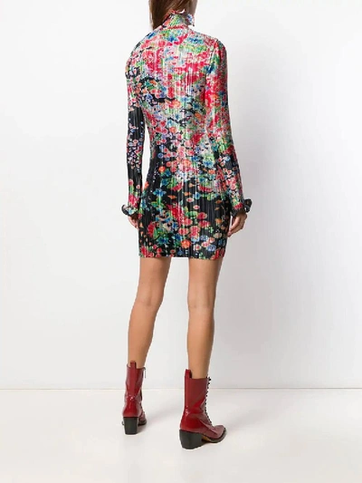 Shop Givenchy Ruffled Floral Mini Dress In Multicolor