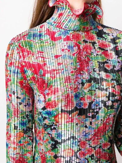 Shop Givenchy Ruffled Floral Mini Dress In Multicolor