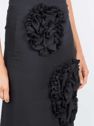 Shop Simone Rocha Ruched Flower Skirt In Black