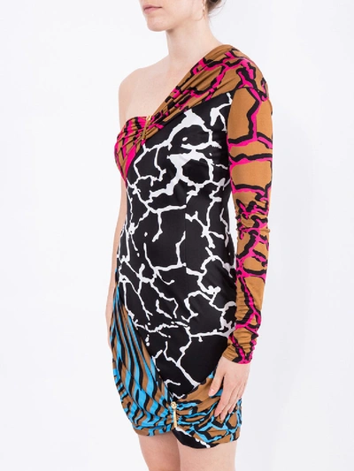 Shop Versace Mixed Printed Cocktail Dress In Multicolor