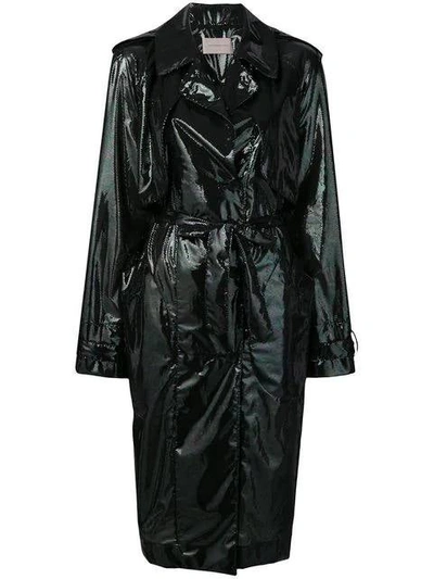 Shop Christopher Kane Iridescent Oil Trench Coat