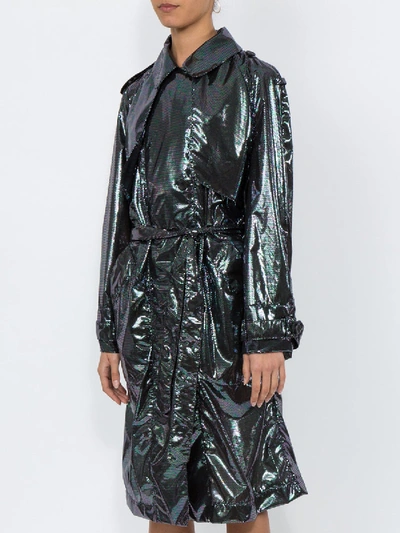 Shop Christopher Kane Iridescent Oil Trench Coat