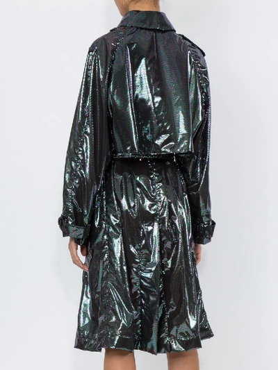 Shop Christopher Kane Iridescent Oil Trench Coat