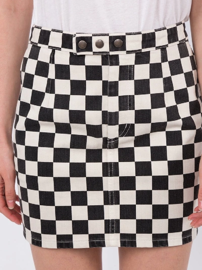 Shop Saint Laurent Checkerboard Mini Skirt