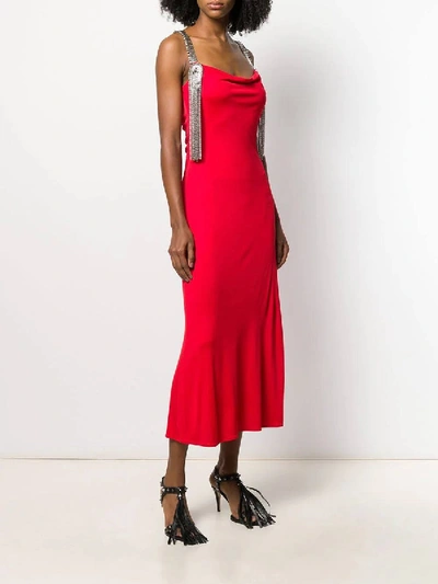 Shop Christopher Kane Red Embellished Strap Dress