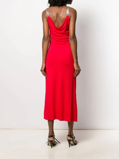 Shop Christopher Kane Red Embellished Strap Dress