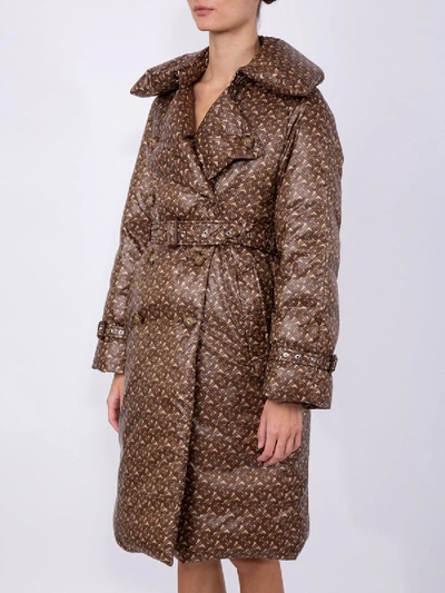 Shop Burberry Monogram-print Puffer Trench Coat