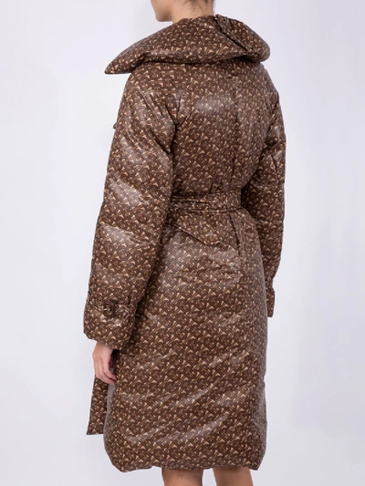 Shop Burberry Monogram-print Puffer Trench Coat