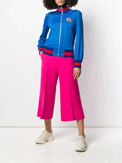 Shop Gucci Cropped Straight Trousers In Pink