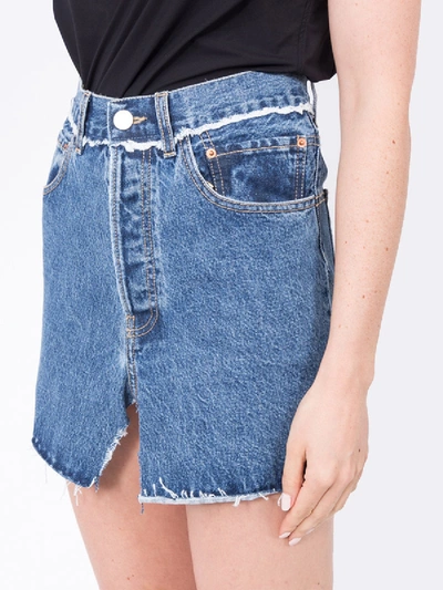 Shop Vetements Front Slit Denim Mini Skirt