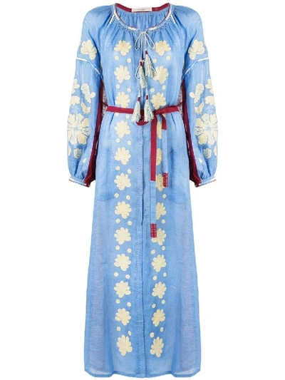 Shop Vita Kin Belted Kaftan Dress In Blue