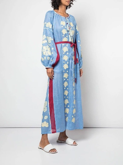 Shop Vita Kin Belted Kaftan Dress In Blue
