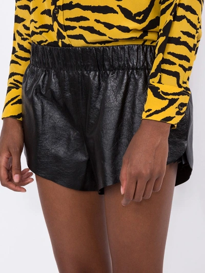 Shop Saint Laurent Elasticated Waist Mini Shorts In Black