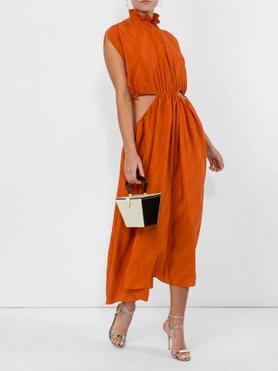 Shop Fendi Cut-out Detail Dress In Orange