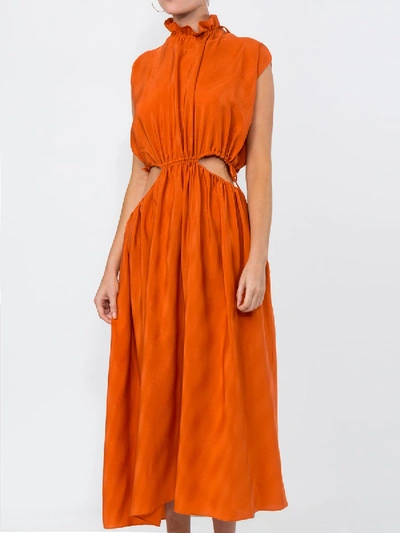 Shop Fendi Cut-out Detail Dress In Orange