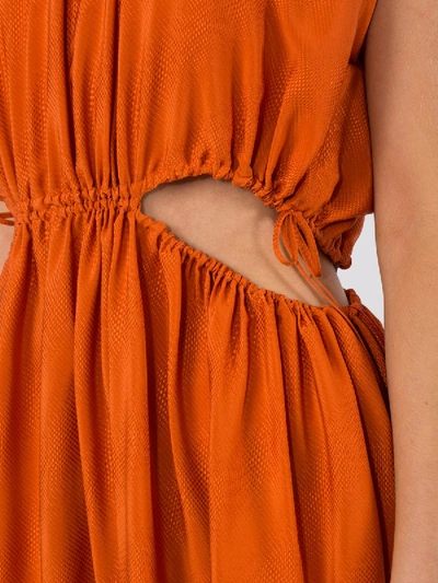 Shop Fendi Cut-out Detail Dress In Orange