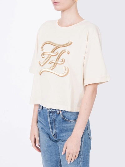 Shop Fendi Karligraphy T-shirt Off-white
