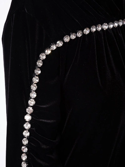 Shop Christopher Kane Crystal Sleeve Velvet Dress In Black