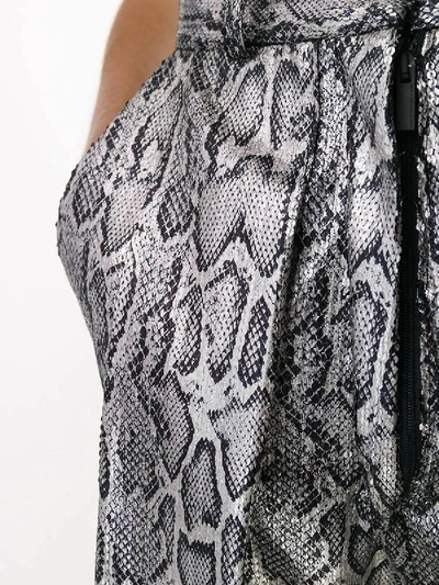 Shop Christopher Kane Silver Sequin Snake Print Pants