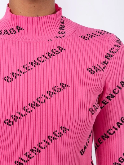 Shop Balenciaga All-over Logo Mini Dress