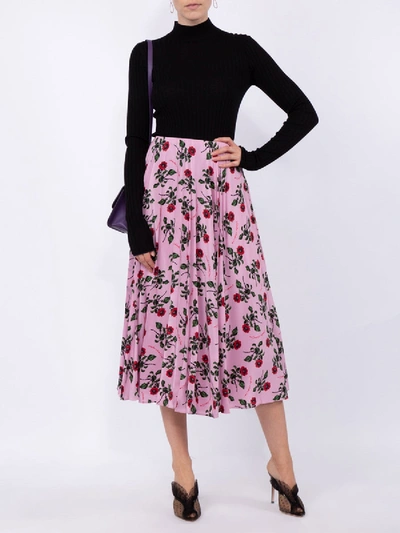 Shop Valentino Floral Print Mid-length Skirt