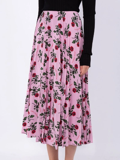 Shop Valentino Floral Print Mid-length Skirt