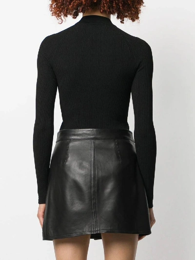 Shop Balmain Buttoned Bodysuit In Black