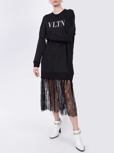 Shop Valentino Vltn Print Sweatshirt Dress