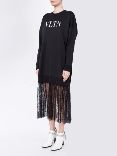 Shop Valentino Vltn Print Sweatshirt Dress