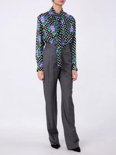 Shop Balenciaga Floral Polka Dot Blouse