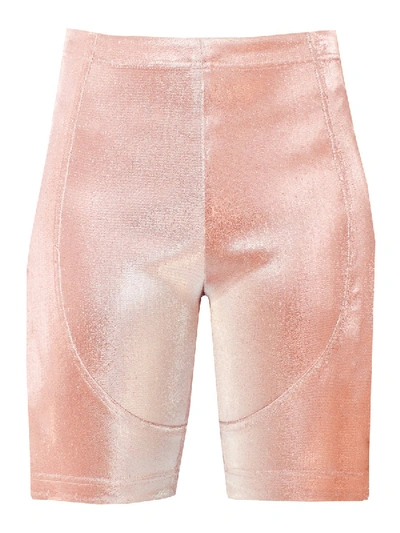 Shop Area Rose Lamé Biker Shorts