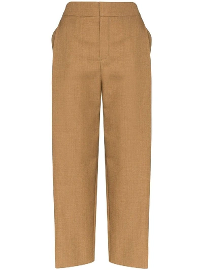 Shop Chloé Brown Tailored High-waisted Pants
