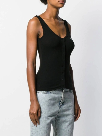 Shop Off-white Buttoned Tank Top Black