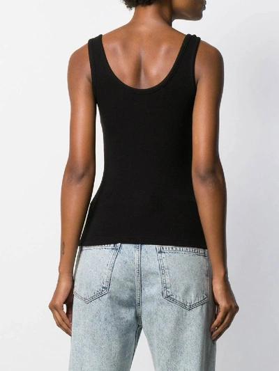 Shop Off-white Buttoned Tank Top Black