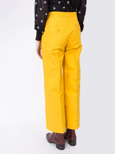 Shop Alexa Chung Yellow Wide-leg Trousers