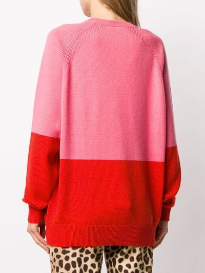 Shop Givenchy Two-tone Logo Cashmere Sweater Pink
