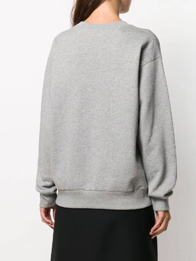 Shop Gucci Tennis Embroidered Cotton Sweatshirt In Grey