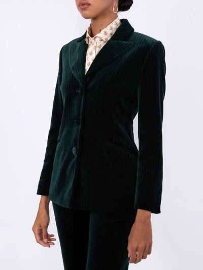 Shop Alexa Chung Green Velvet Blazer