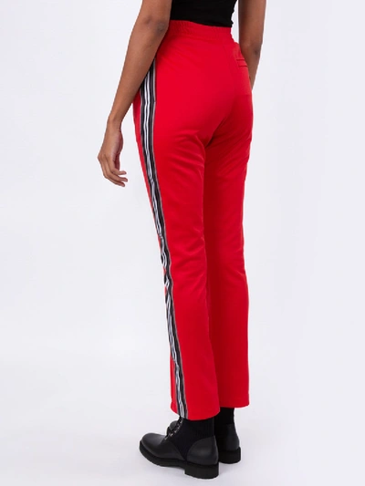 Shop Burberry Stripe Detail Double-waist Trackpants Red