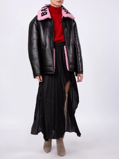 Shop Stella Mccartney Pleated Asymmetric Open-front Skirt In Black